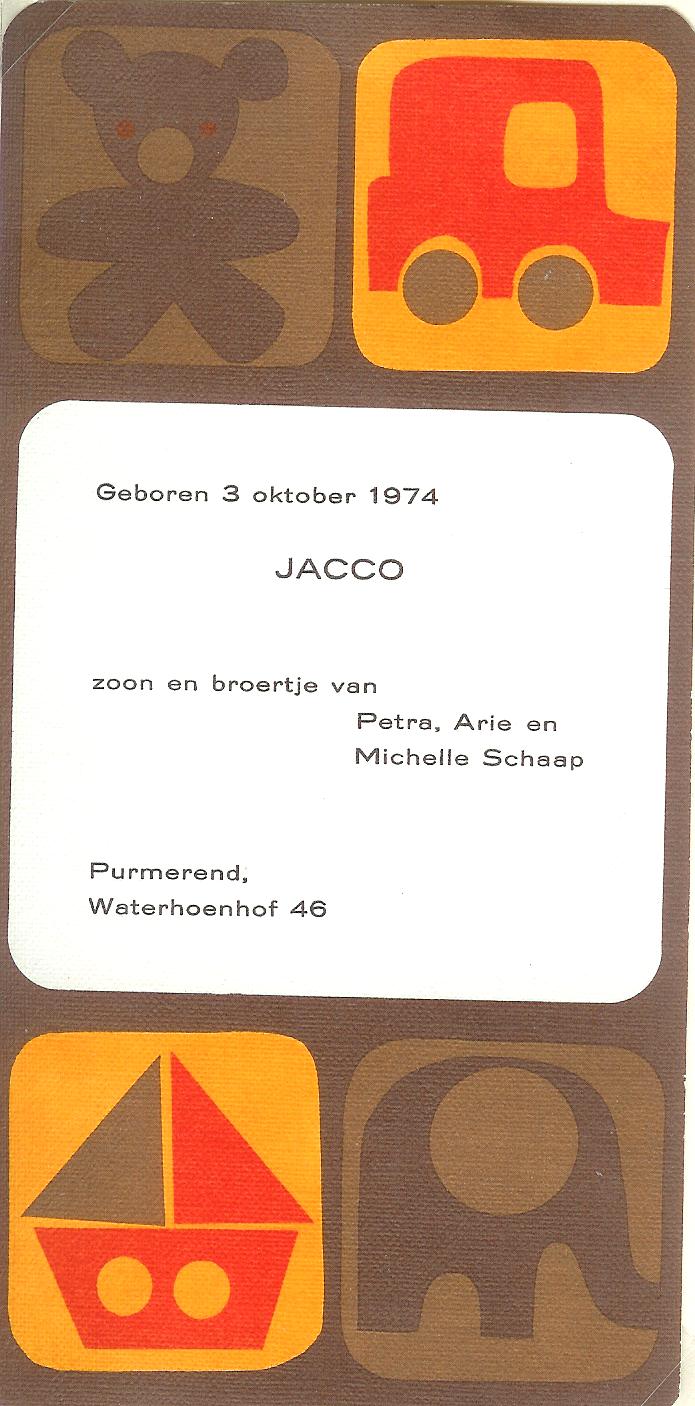 Geboortekaartje Jacco