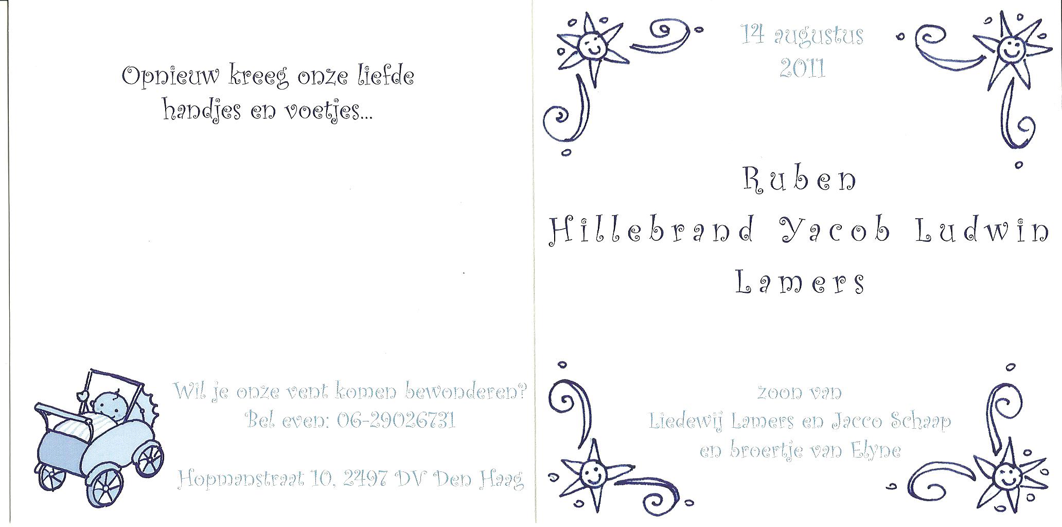 Geboortekaartje Ruben