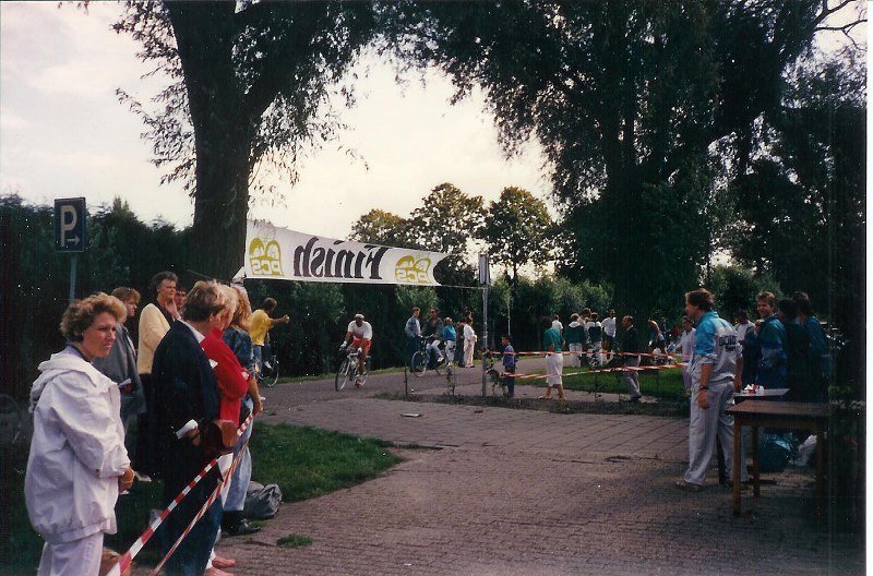 aankomst op de fiets