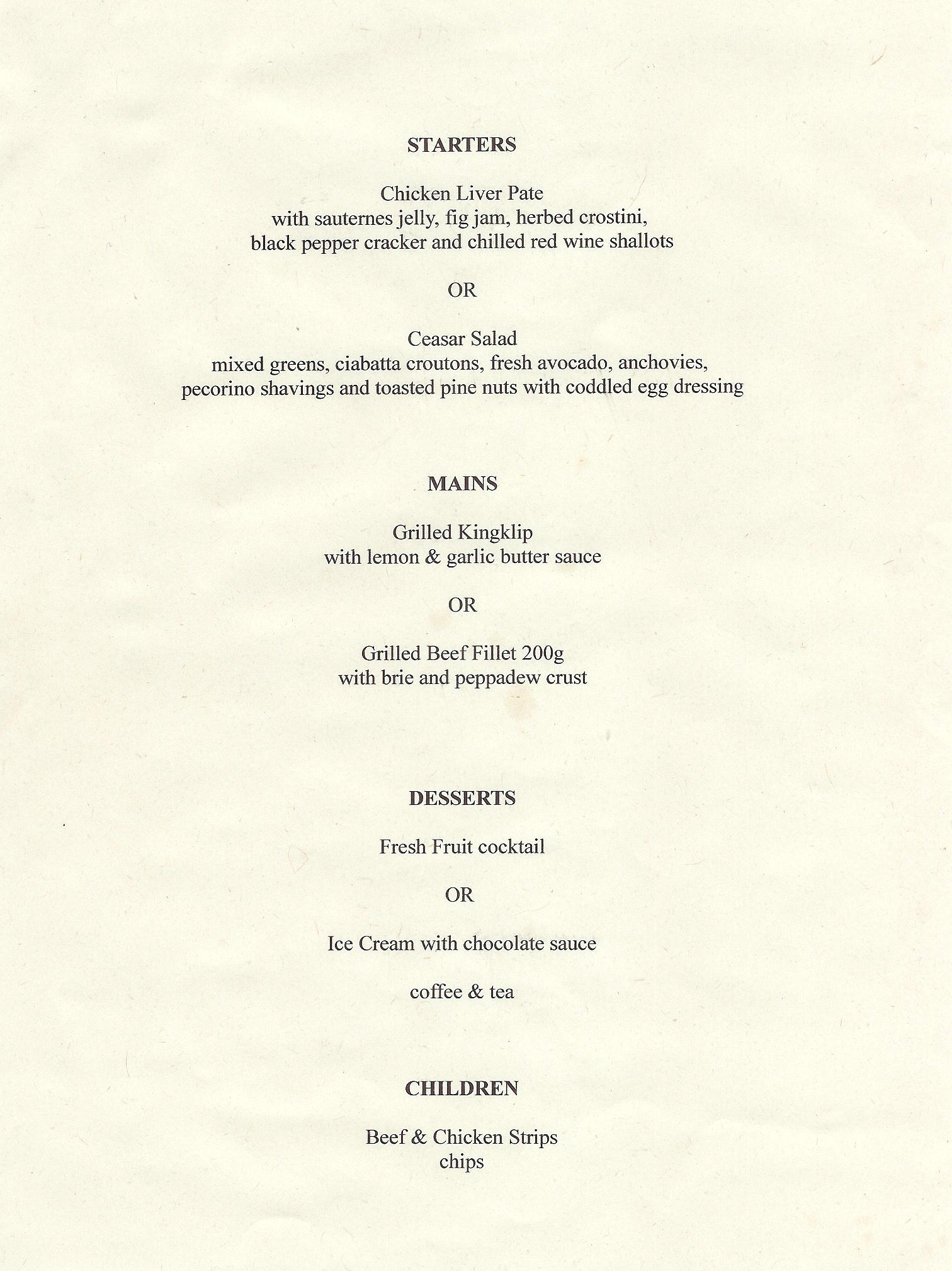 Menu verjaardag lunch
