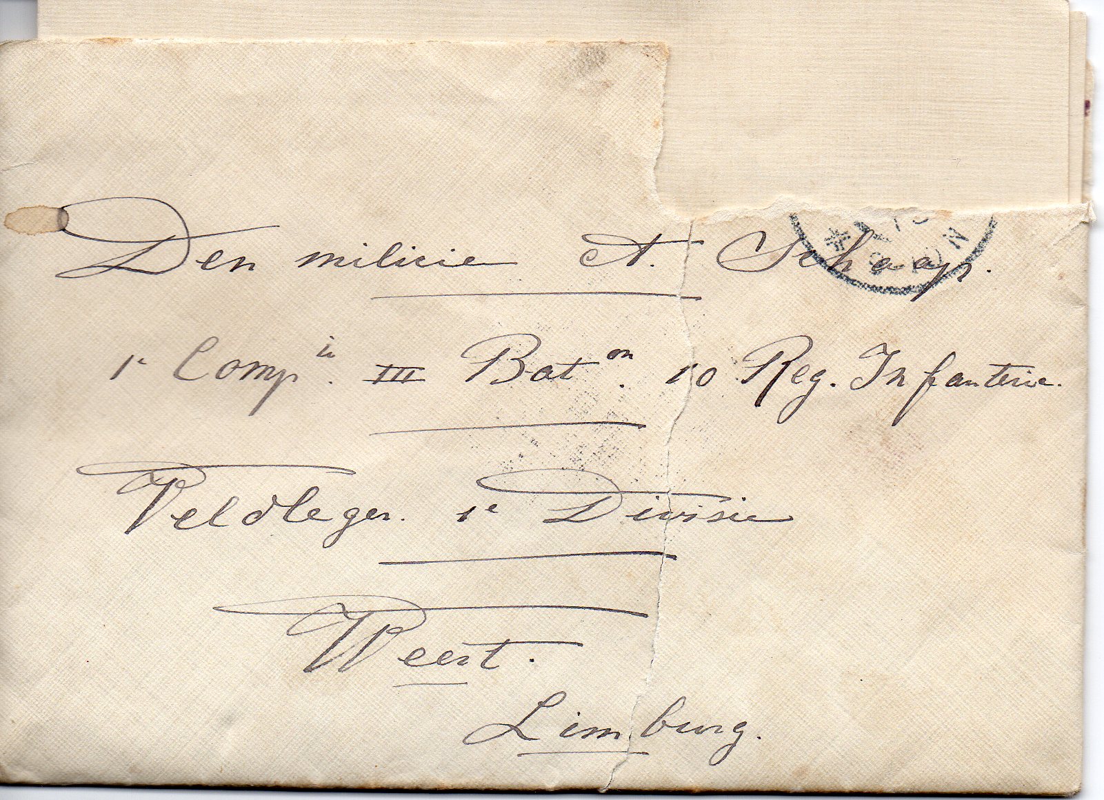 Brief aan Arie Schaap 1915