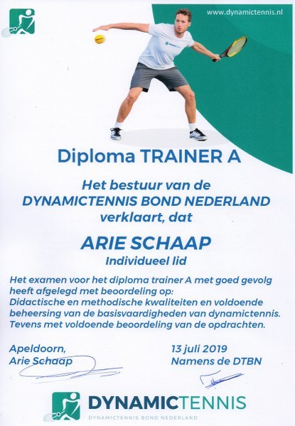Diploma trainer Dynamic Tennis