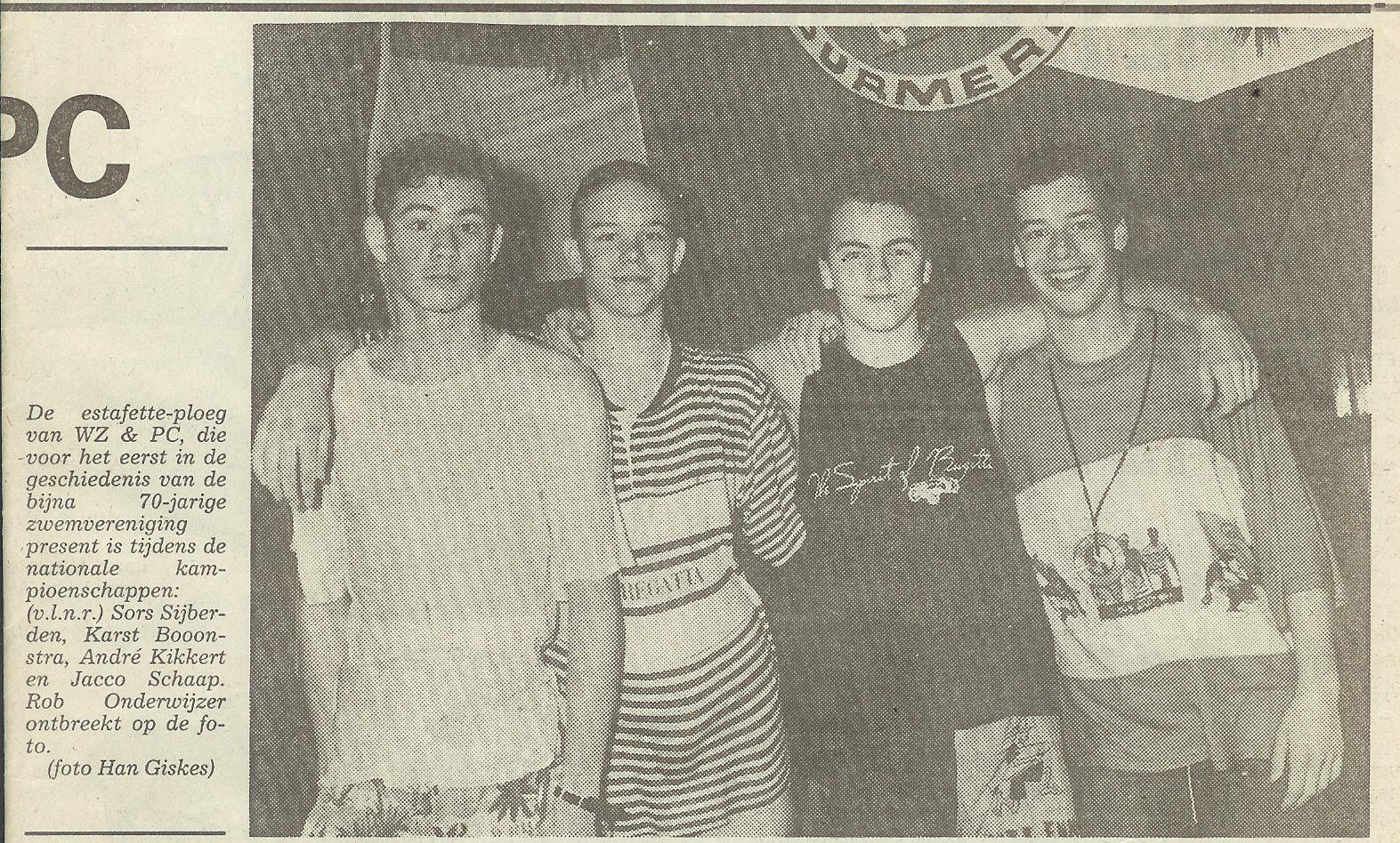 Estafetteploeg WZ&PC voor NK 1990