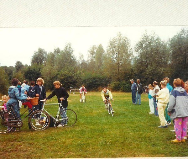 Aankomst fietsen in triatlon