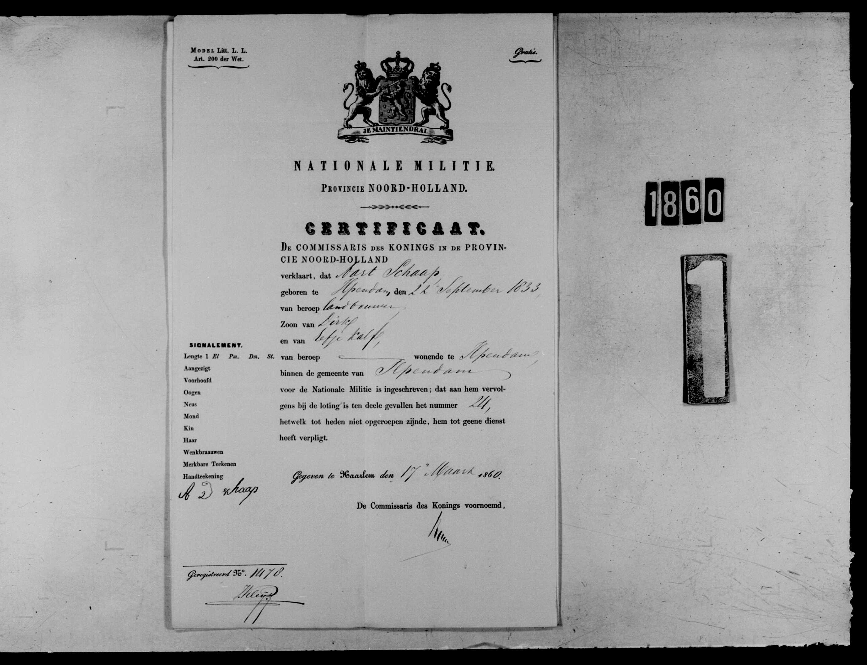 Inschrijving militaire dienst