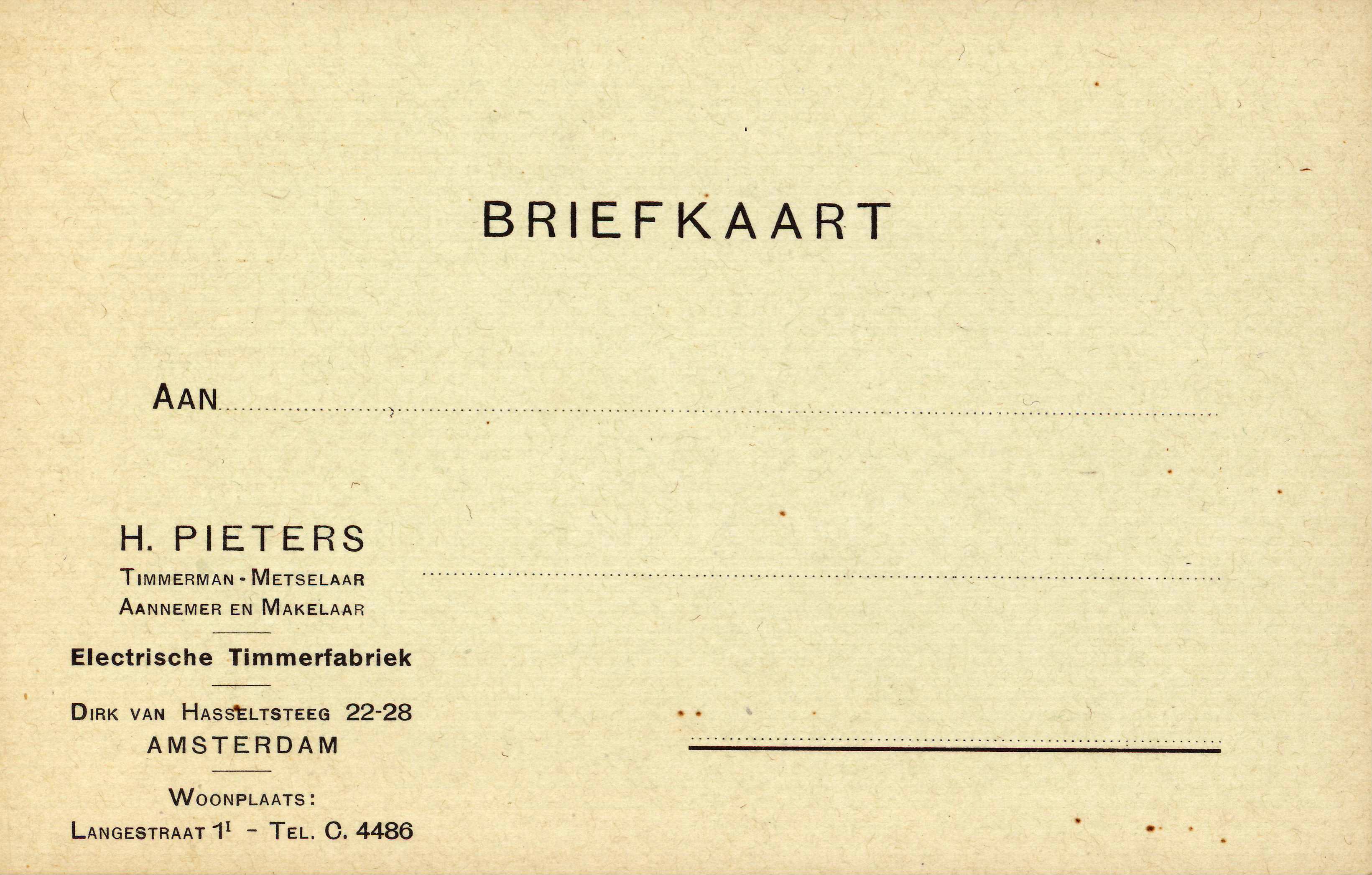 Briefkaart als reclame