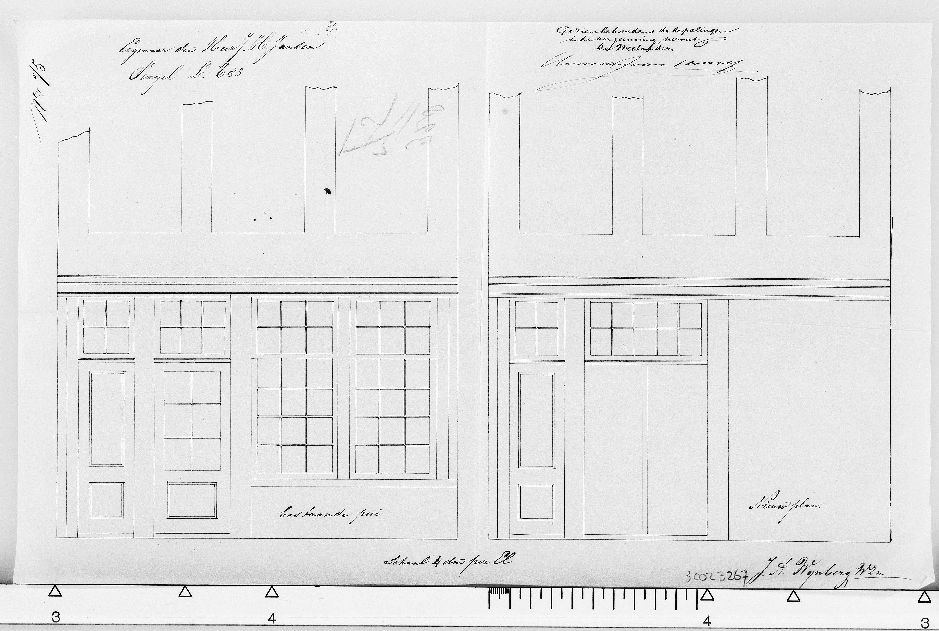 Bouwtekening Dirk van Hasseltsteeg 22 uit 1869
