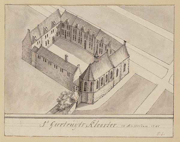 St. Geertrijds klooster in centrum Amsterdam