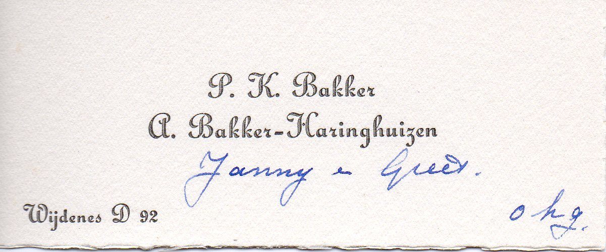 visitiekaartje Bakker-Haringhuizen