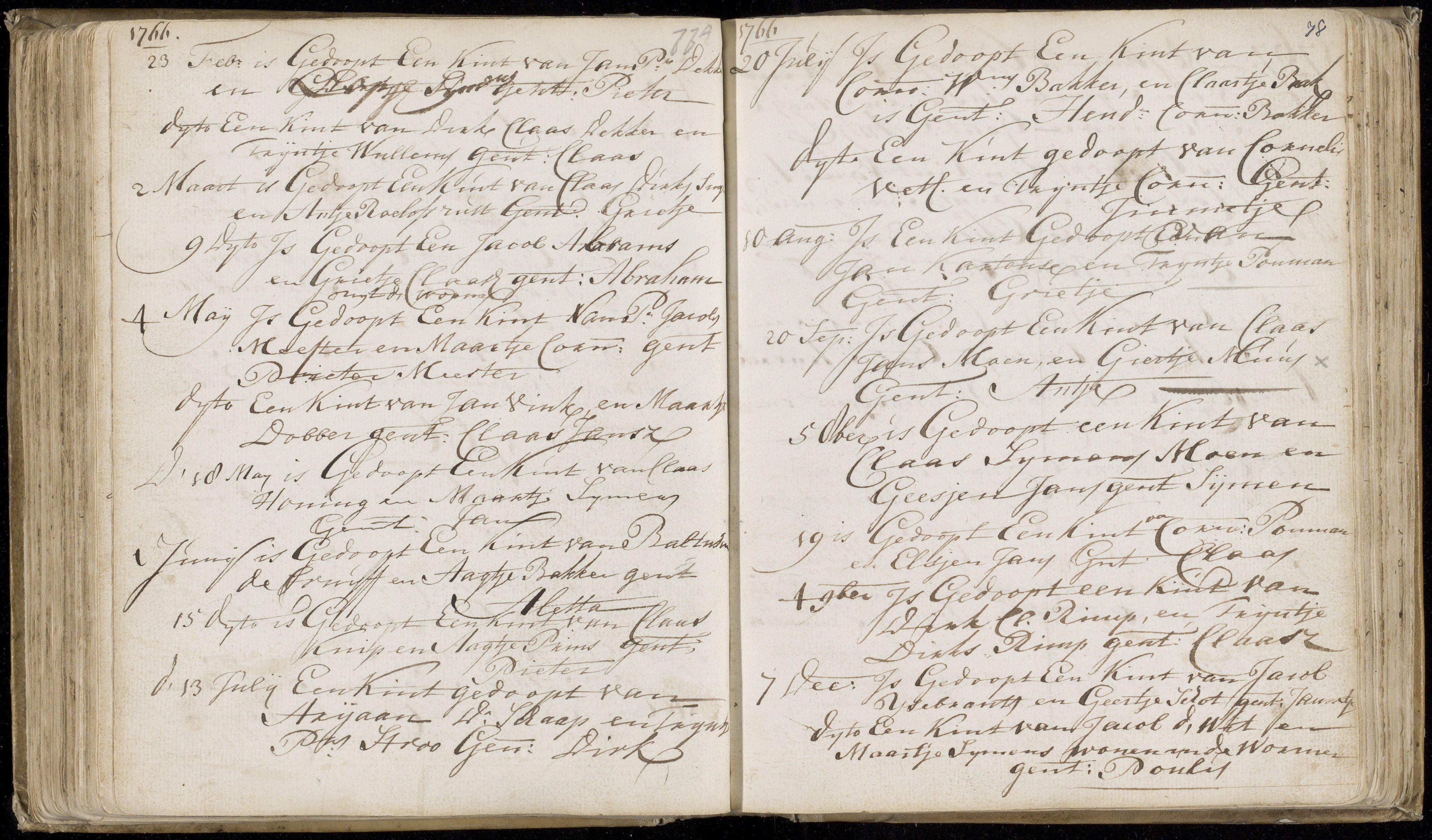 Geboorte van Dirk Arijaansz Schaap in 1766