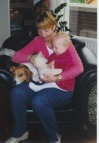 Tim en Robin op schoot bij Petra