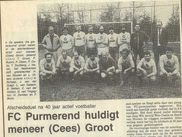 FC Purmerend afscheid Kees Groot